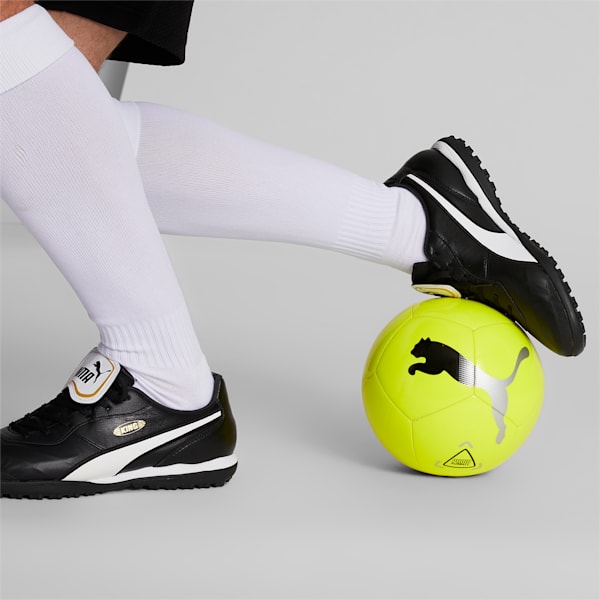 Balón de fútbol Icon, Fluo Yellow-Puma Black-Metallic Silver, extralarge