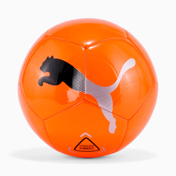 Balón de fútbol Icon, Shocking Orange-Puma Black-Metallic Silver, extralarge