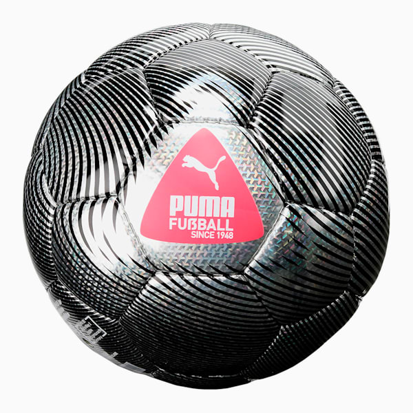 プーマ ケージ サッカー ボール, Metallic Silver-Sunblaze-Puma Black, extralarge-JPN