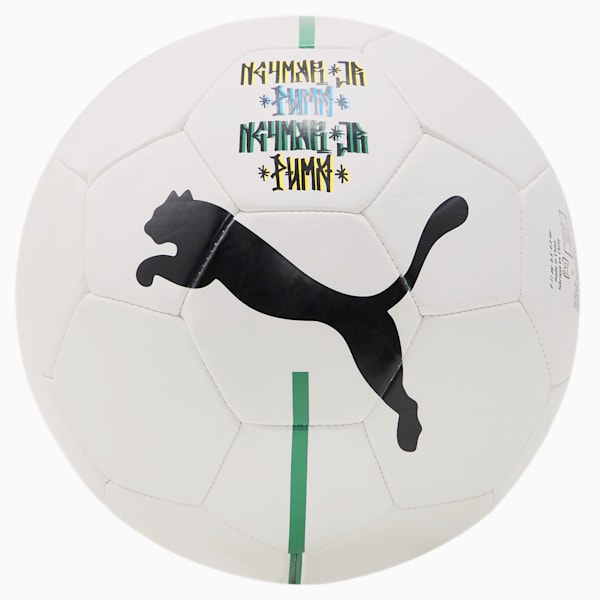 Neymar Jr Fan Ball, Puma White-Puma Black-Dandelion-Amazon Green, extralarge