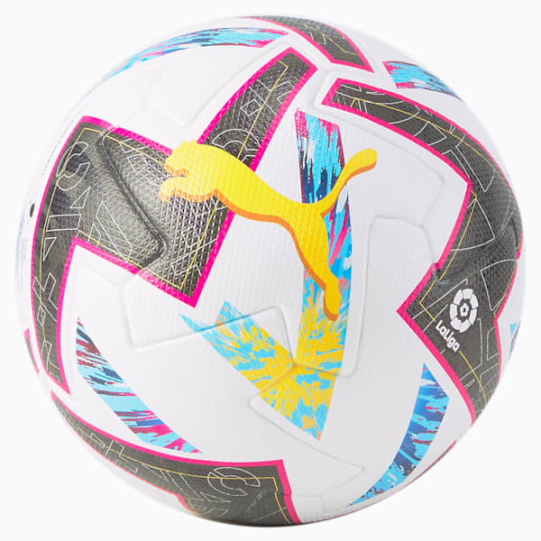 Orbita La Liga 1 FIFA Pro Match Football, Puma White-Beetroot Purple-Blue Atoll, extralarge