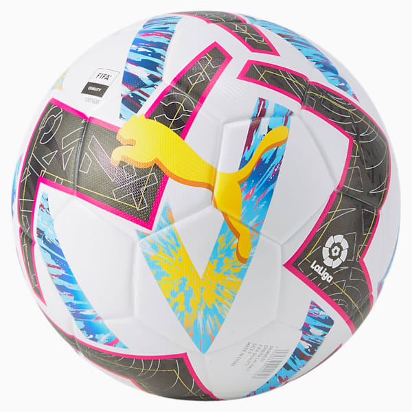 Orbita La Liga 1 FIFA Quality Soccer Ball, Puma White-Beetroot Purple-Blue Atoll, extralarge