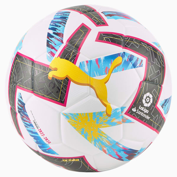 Balón de fútbol Orbita La Liga 1 FIFA Quality, Puma White-Beetroot Purple-Blue Atoll, extralarge