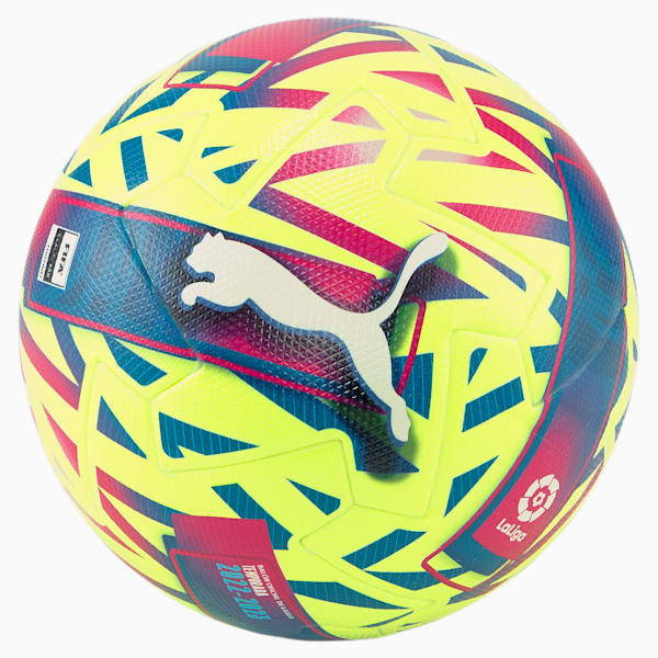 Orbita La Liga 1 Pro Match Soccer Ball, Lemon Tonic-Beetroot Purple-Blue Atoll, extralarge