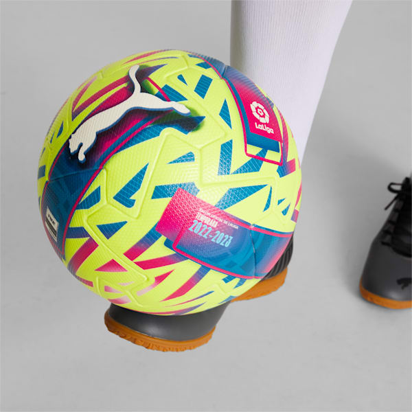 Orbita La Liga 1 Pro Match Soccer Ball, Lemon Tonic-Beetroot Purple-Blue Atoll, extralarge