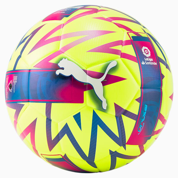 Orbita La Liga 1 Quality Soccer Ball, Lemon Tonic-Beetroot Purple-Blue Atoll, extralarge