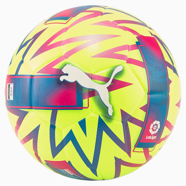 Balón de fútbol Orbita La Liga 1 FIFA Quality, Lemon Tonic-Beetroot Purple-Blue Atoll, extralarge