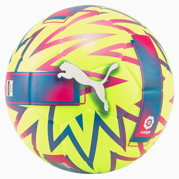 Orbita La Liga 1 Quality Soccer Ball, Lemon Tonic-Beetroot Purple-Blue Atoll, extralarge