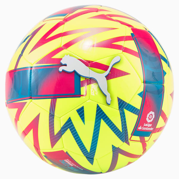 Balón de fútbol Orbita La Liga 1 MS, Lemon Tonic-Beetroot Purple-Blue Atoll, extralarge