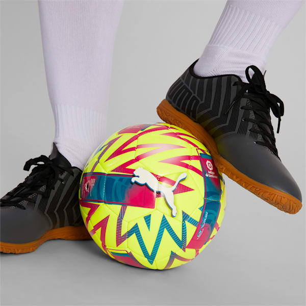 Balón de fútbol Orbita La Liga 1 MS, Lemon Tonic-Beetroot Purple-Blue Atoll, extralarge