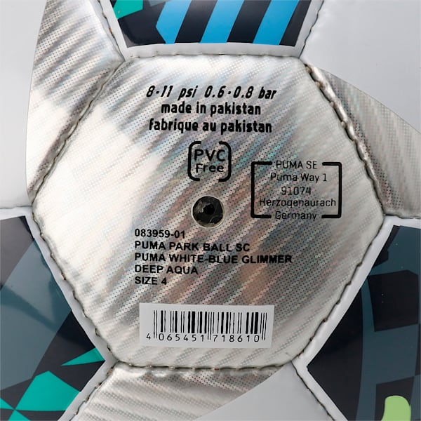 ユニセックス プーマ パーク トレーニング サッカー ボール, Puma White-Blue Glimmer-Deep Aqua, extralarge-JPN