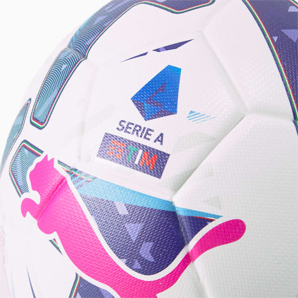 PUMA Orbita Serie A (FIFA Replica) Football, Puma White-Blue Glimmer-Sunset Glow