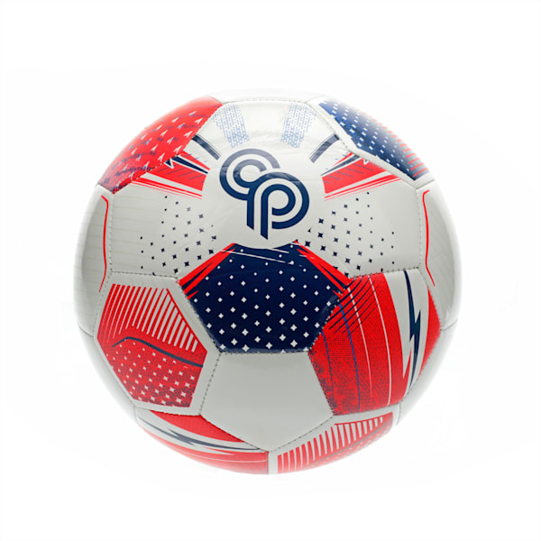PUMA x CHRISTIAN PULISIC CP10 Graphic Soccer Ball, Sunblaze-Blazing Blue-Puma White, extralarge