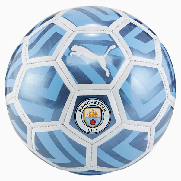 Manchester City Fan Soccer Ball, PUMA White-Team Light Blue, extralarge