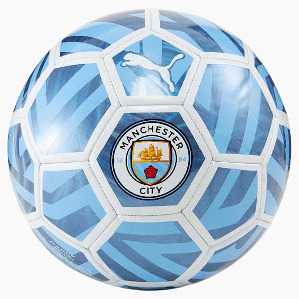 Balón de fútbol para aficionados del Manchester City, PUMA White-Team Light Blue, extralarge