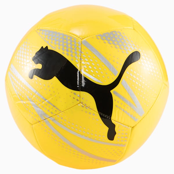 ATTACANTO Soccer Ball, Yellow Blaze-PUMA Black-PUMA Silver, extralarge
