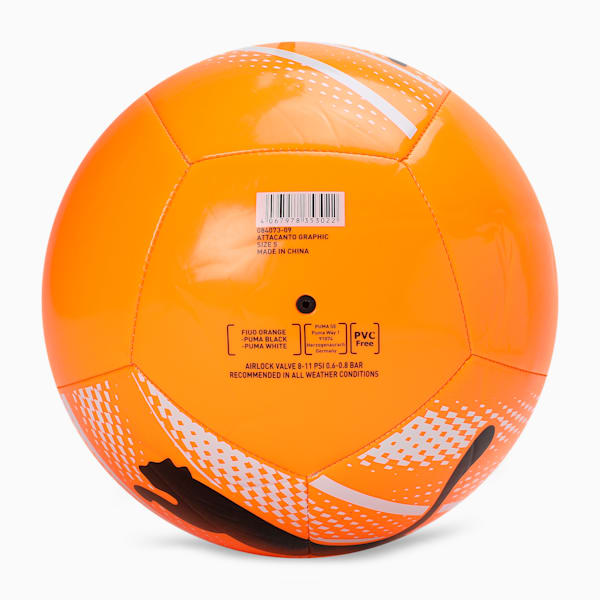 ATTACANTO Soccer Ball, Fluo Orange-PUMA Black-PUMA White, extralarge