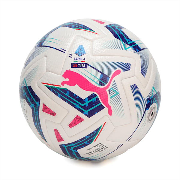 サッカーボール オービタ SERIE A FIFA QUALITY PRO, PUMA White-Blue Glimmer-Sunset Glow, extralarge-JPN