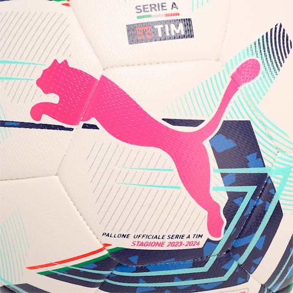 サッカーボール オービタ SERIE A ハイブリッド, PUMA White-Blue Glimmer-Sunset Glow, extralarge-JPN