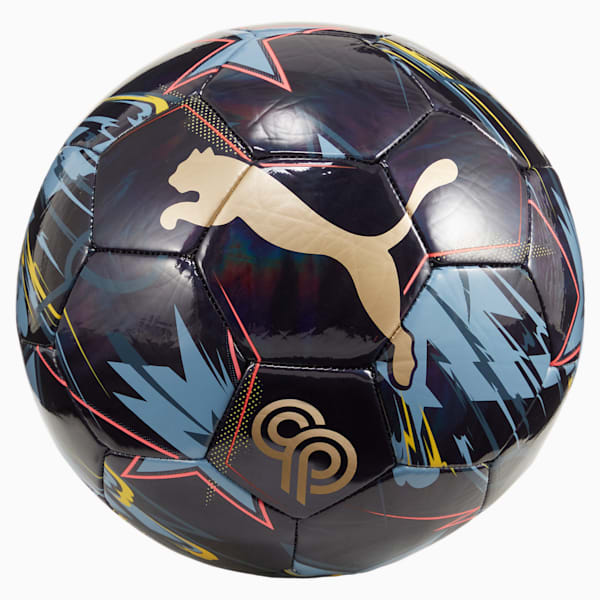 PUMA x CHRISTIAN PULISIC Graphic Soccer Ball, PUMA Navy-PUMA Gold-Sunset Glow, extralarge