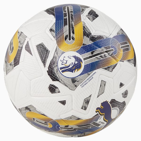 PUMA Orbita Scottish Professional Football League Football, PUMA White-Dark Blue-Gold, extralarge-GBR