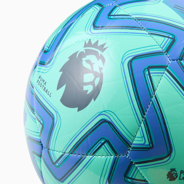 PUMA Orbita Play Premier League Brilliance Soccer, Electric Peppermint-Mountain Blue-PUMA Black, extralarge