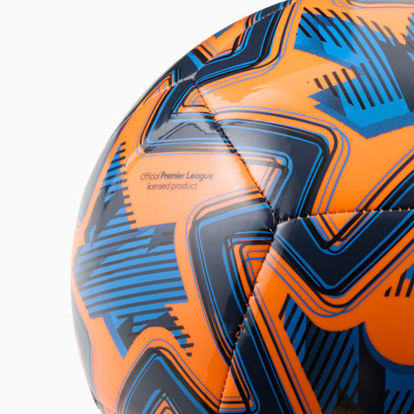 PUMA Orbita Play Premier League Brilliance Soccer, Orange Glo-Racing Blue-PUMA Black, extralarge