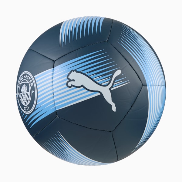 Manchester City Essentials soccer, PUMA Navy-Team Light Blue, extralarge