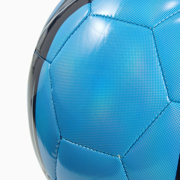 Blue PUMA football with a dotted pattern and dark panels.