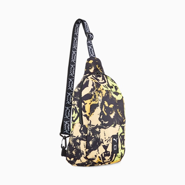 Basketball Cross-Body Bag, Yellow Blaze-AOP, extralarge