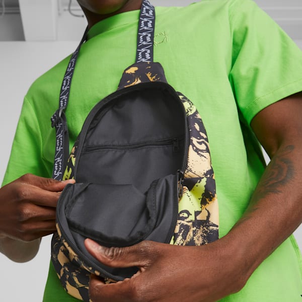Mochila de básquetbol cruzada, Yellow Blaze-AOP, extralarge