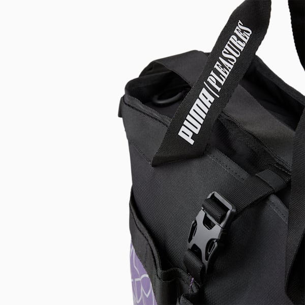 PUMA x PLEASURES Tote Bag, PUMA Black-Purple Charcoal-Pantone 688C, extralarge