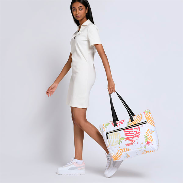 Summer Squeeze Women's Shopper, PUMA White-AOP, extralarge-IND