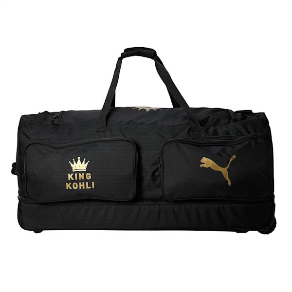 PUMA King Kohli Cricket Trolley Bag, PUMA Black-PUMA Gold, extralarge-IND