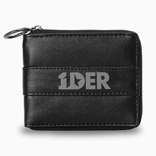 PUMAx1DER Bi-Fold Unisex Zip Wallet, PUMA Black, extralarge-IND