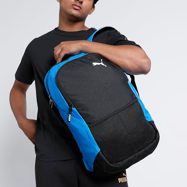 teamGOAL Football Backpack, Electric Blue Lemonade-Puma Black, extralarge-IND