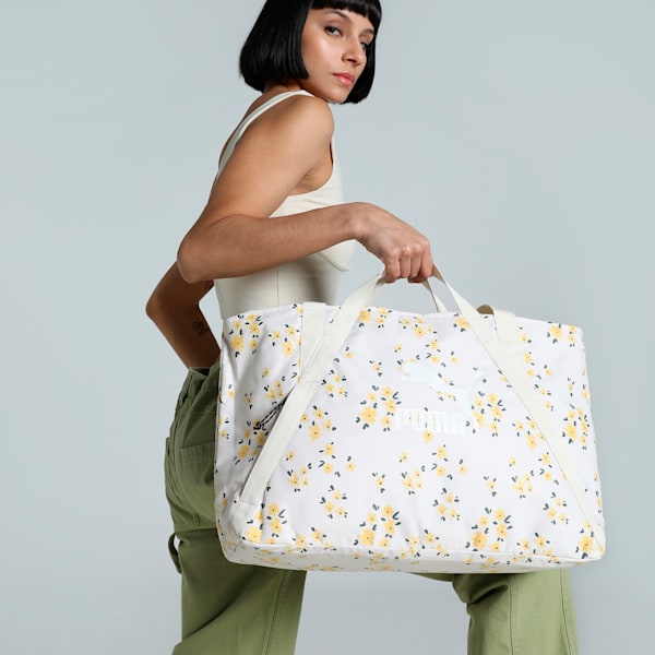 Floral Graphic Women's Shopper, Pristine-AOP, extralarge-IND