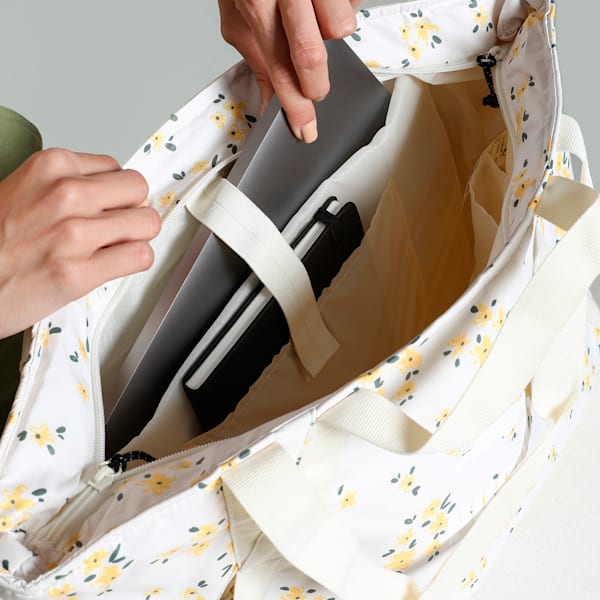 Floral Graphic Women's Shopper, Pristine-AOP, extralarge-IND