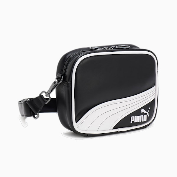 ウィメンズ プーマ レトロ クロスボディー バッグ 1.5L, PUMA Black-PUMA White, extralarge-JPN