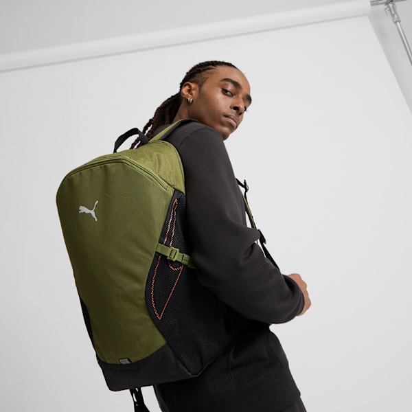 PUMA Plus PRO Backpack, Olive Green-Rickie Orange, extralarge