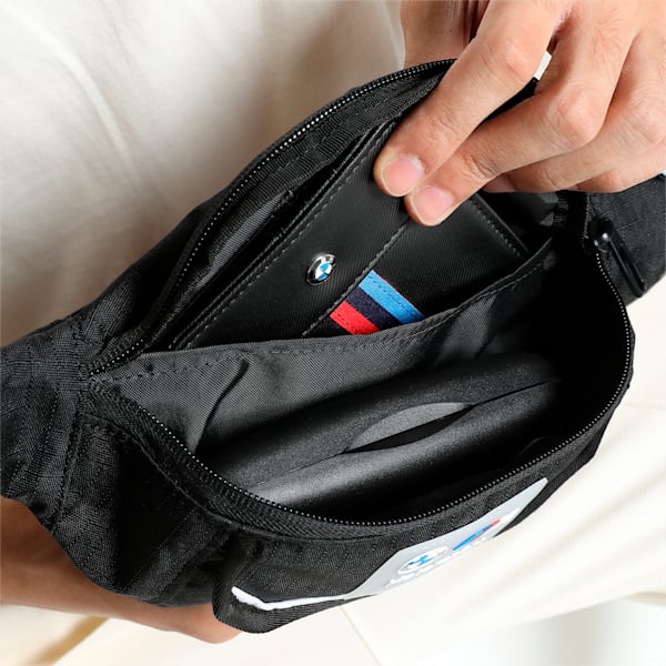 BMW M Motorsport Unisex Waist Bag, PUMA Black, extralarge-IND