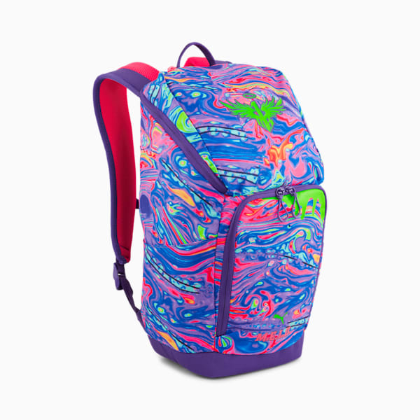 Mochila para baloncesto PUMA x LAMELO BALL, KNOCKOUT PINK-Green Gecko, extralarge