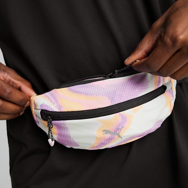 PR Classic Running Waist Bag, PUMA White-Grape Mist-AOP, extralarge