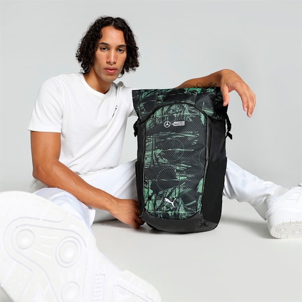 Mercedes-AMG Petronas Motorsport Statement Backpack, PUMA Black-AOP, extralarge-IND