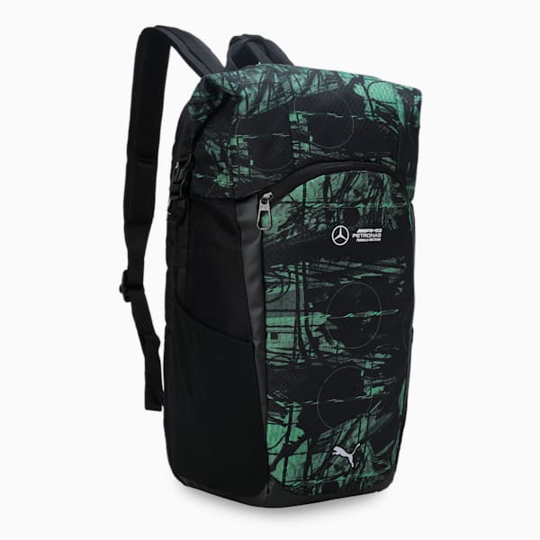 Mercedes-AMG Petronas Motorsport Statement Unisex Backpack, PUMA Black-AOP, extralarge-IND