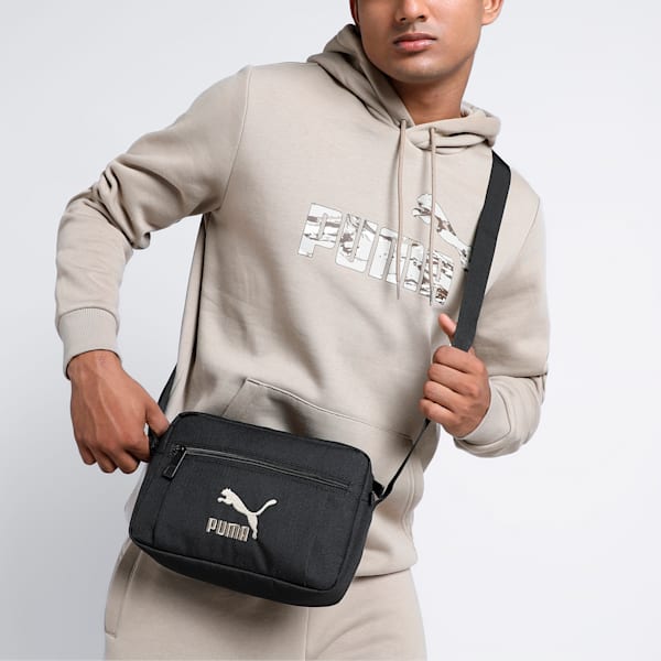 Classics Archive Cross Body Bag, PUMA Black-Golden, extralarge-IND