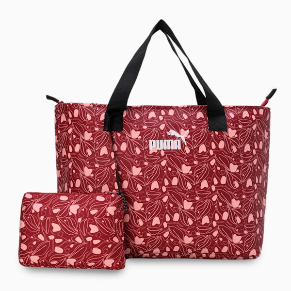 Women's Floral Tote Bag, Dark Jasper, extralarge-IND