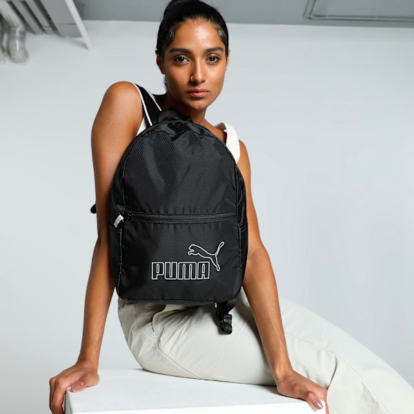 Core Base Women's Oversized Zip Backpack, PUMA Black, extralarge-IND