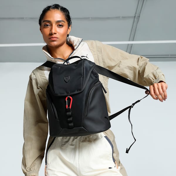 Scuderia Ferrari Style Women's Motorsport Backpack, PUMA Black, extralarge-IND