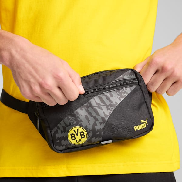 Borussia Dortmund ftblCULTURE+ Waist Bag, PUMA Black-Faster Yellow, extralarge-GBR